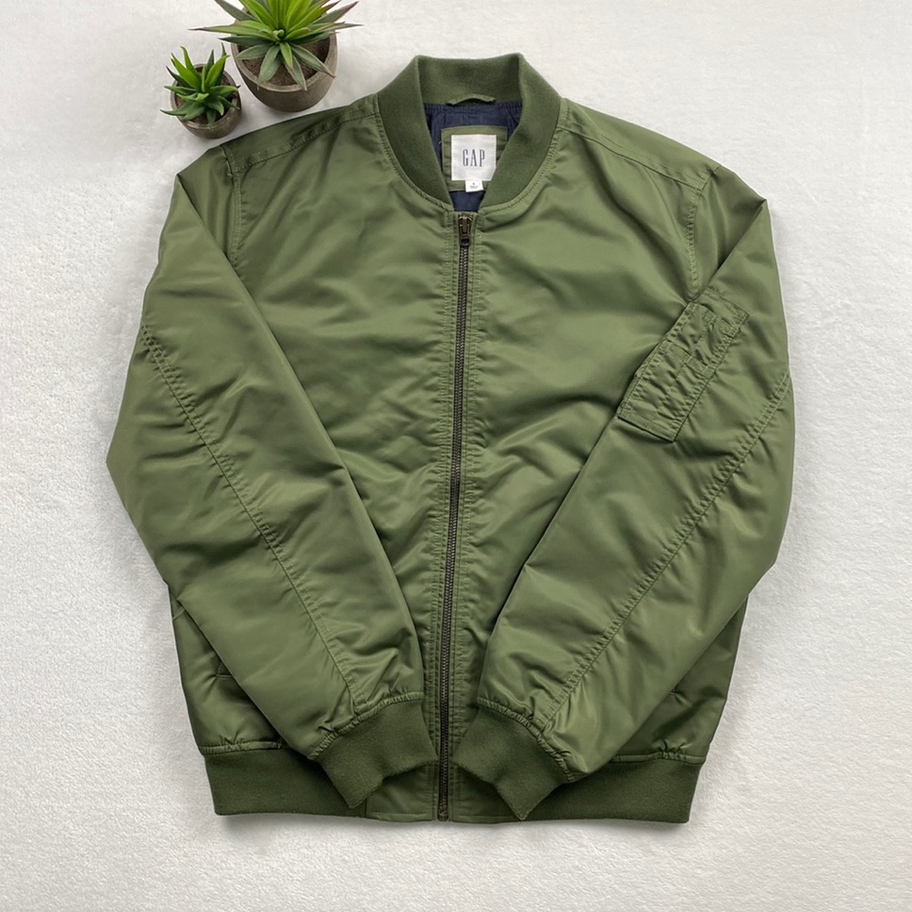 Men’s Gap Nylon Bomber Jacket (Green)